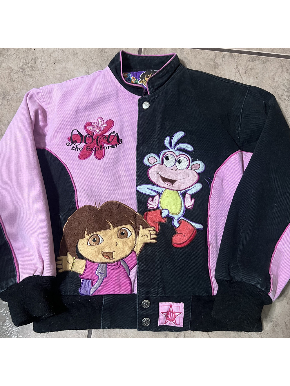 Vintage Dora the Explorer JH Designs Nick Jr Dora Boots Jean Denim Jacket Medium